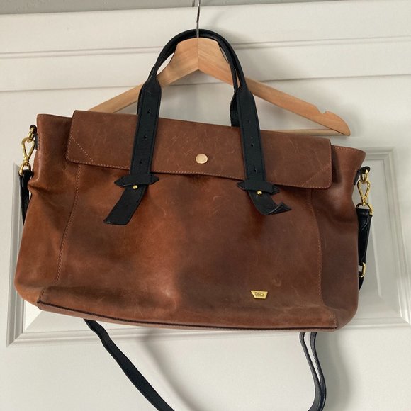 Anthropologie Tribeca Leather Satchel - Picture 1 of 5